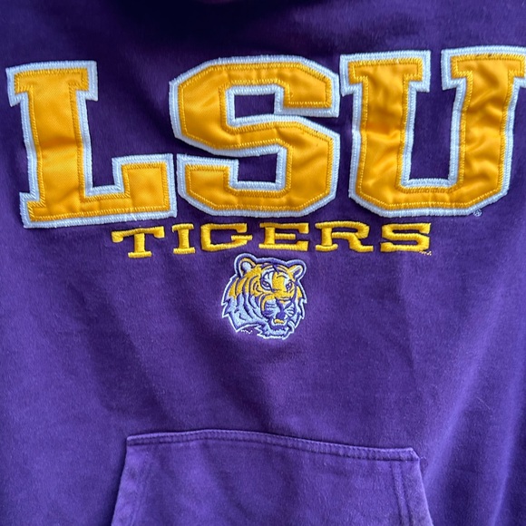 Section 101 by Majestic LSU Tigers Small Long Sleeve Purple Hooded Sweatshirt - Picture 5 of 7